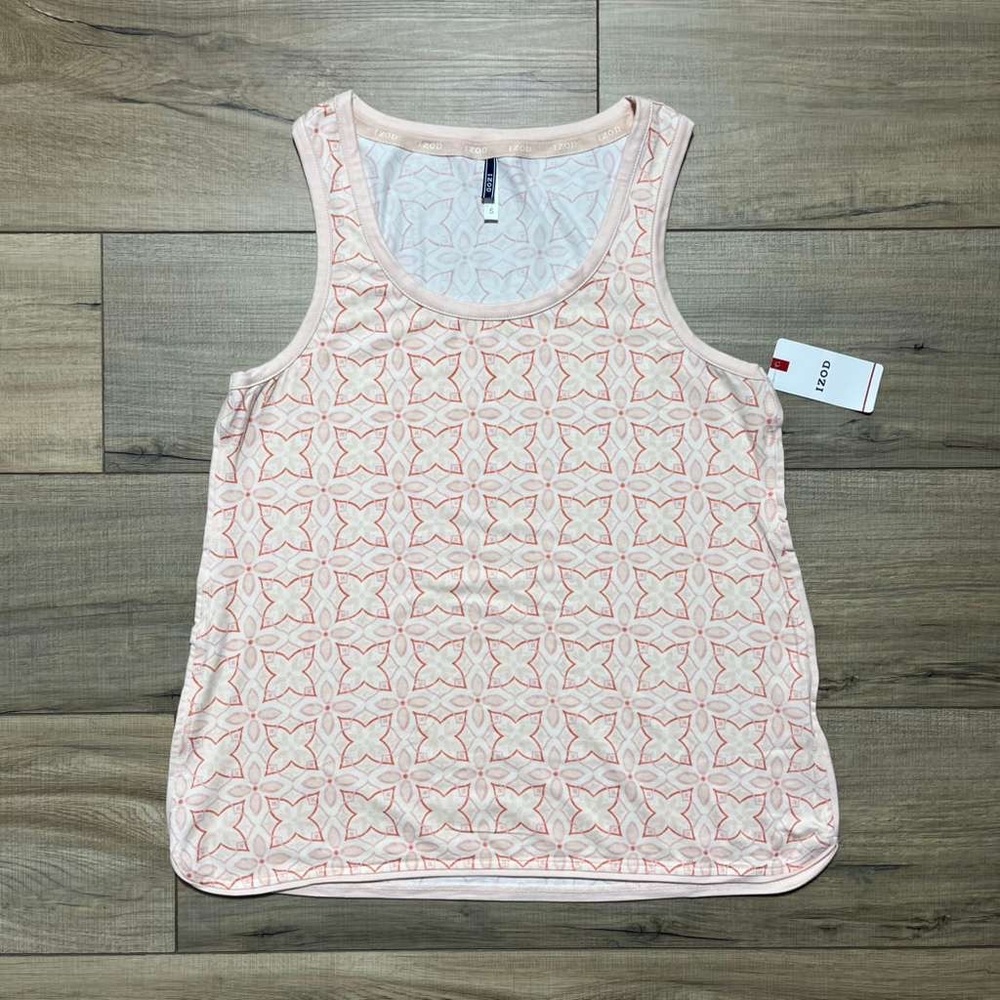 IZOD Women's Printed Pajama Scoop Neck Tank Top Size Small Pink